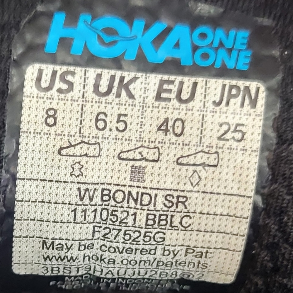 Hoka One One Bondi SR Women's Size US 8 Black Leather Athletic Running Sneakers. - Picture 10 of 10